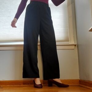 3/$25 Vintage vibes polyester wide leg pocketed pants sz small waist 24-36!